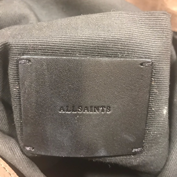 All Saints Drawstring Suede Bag - Picture 3 of 6